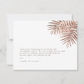 Copper Sunset Palms Hochzeit ID1323 Dankeskarte (Rückseite)