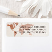 Copper Terracotta Tan Weltkarte Rücksendeadresse (Insitu)