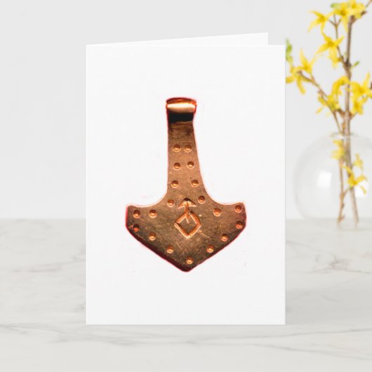 Copper Thor Hammer white greeting card Karte (Gelbe Blume)