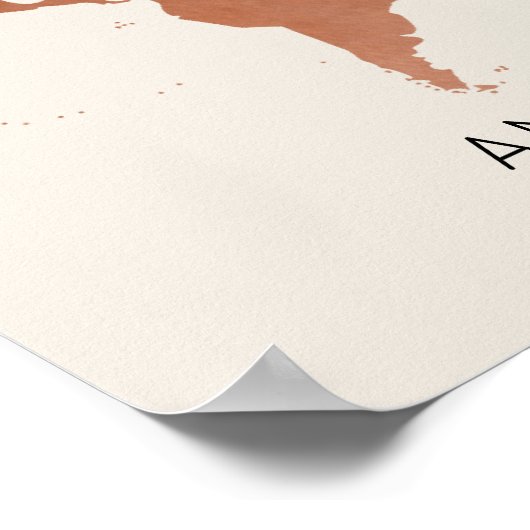 Copper Travel Theme Guest Sign in Wedding Mitzvah Poster (Ecke)