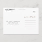 COPPER TYPOGRAPHY Foto Wedding Engagement Party Ankündigungspostkarte (Rückseite)