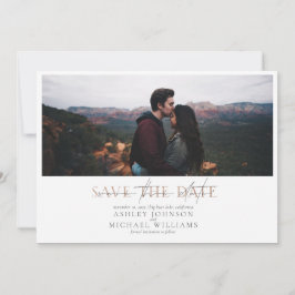 COPPER TYPOGRAPHY Foto Wedding Save the Date Einladung
