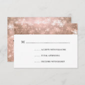 Copper Winter Wonderland Elegante Wedding UAWG RSVP Karte (Vorne/Hinten)