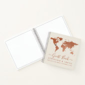 Copper World Map Heart Destination Gästebuch Notizblock (Innenseite)