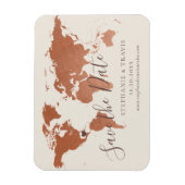 Copper World Map Hochzeit in Urlaubsort Save the D Magnet (Vertikal)