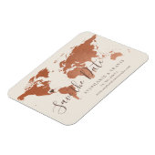 Copper World Map Hochzeit in Urlaubsort Save the D Magnet (Linke Seite)