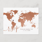Copper World Map Reiseziel UAWG Postkarte (Vorderseite)
