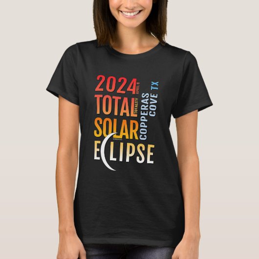Copperas Cove Texas TX Gesamtsolarausstrahler 2024 T-Shirt (Vorderseite)