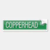 Copperhead Straßen-Straßenschild Autoaufkleber (Vorne)
