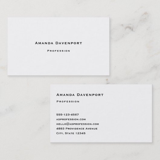 Copperplate Font Business Card Template Visitenkarte (Vorne/Hinten)