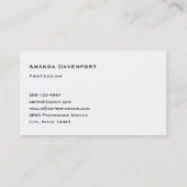 Copperplate Font Business Card Template Visitenkarte (Rückseite)
