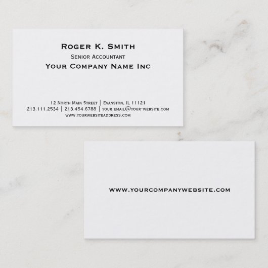 Copperplate Klassische Einfachheit ist elegant Visitenkarte (Vorne/Hinten)