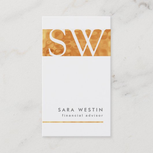 CopperTiles FinancialAdvisor Monogram BusinessCard Visitenkarte (Vorderseite)