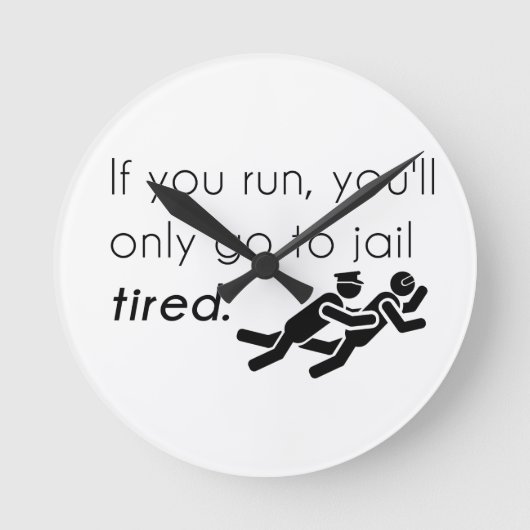 Cops Jokes Runde Wanduhr (Vorderseite)