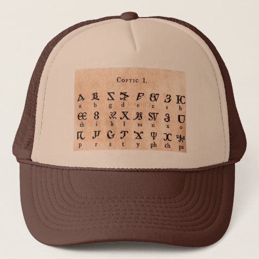 Coptic Alphabet Truckerkappe (Vorderseite)