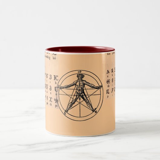 Coptic Alphabet Zweifarbige Tasse (Mittel)
