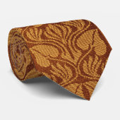 Coptic embroidery pattern - Orange leaves Krawatte (Gerollt)