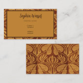 Coptic embroidery pattern - Orange leaves Visitenkarte (Vorne/Hinten)