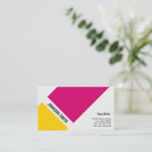 Copy Writer - Simple Pink Yellow Visitenkarte (Stehend Vorderseite)
