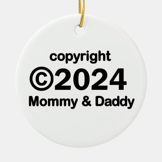 Copyright 2019 Mommy and Daddy Keramik Ornament (Vorne)