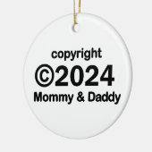 Copyright 2019 Mommy and Daddy Keramik Ornament (Links)