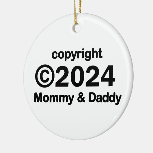 Copyright 2019 Mommy and Daddy Keramik Ornament (Links)