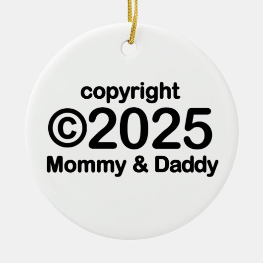 Copyright 2022 Mommy and Daddy Ceramic Ornament (Vorne)
