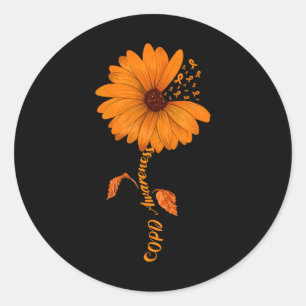 Copyright Awareness Sonnenblume Orange Ribbon Runder Aufkleber