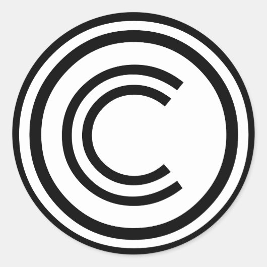 Copyright sign symbol runder aufkleber (Vorderseite)