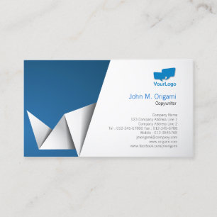 Copywriter Business Card Origami Falten Visitenkarte