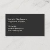 Copywriter Freelance Writer Modern Minimal Visitenkarte (Rückseite)
