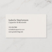 Copywriter Freelance Writer Simple Humorous Visitenkarte (Rückseite)