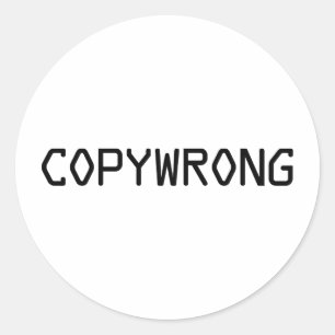 Copywrong Runder Aufkleber