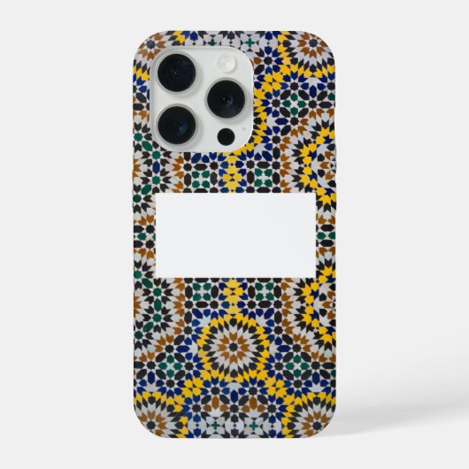 Coque iPhone 15 Pro – Zellij Marokkanisch Hülle (Rückseite)