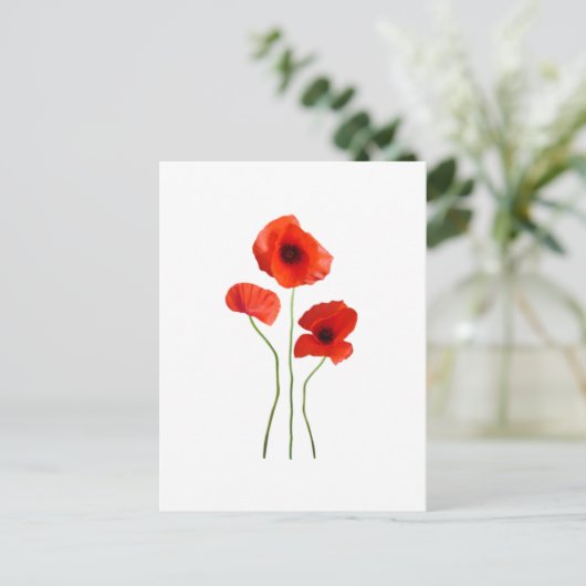 Coquelicot-Mohn Postkarte (Stehend Vorderseite)