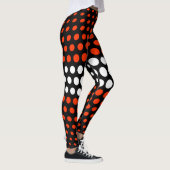 Coquelicot und White Polka Dot Pattern Leggings (Rechts)