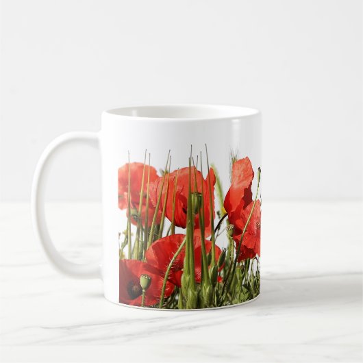 Coquelicots auf Mug und Tasse. Kaffeetasse (Links)