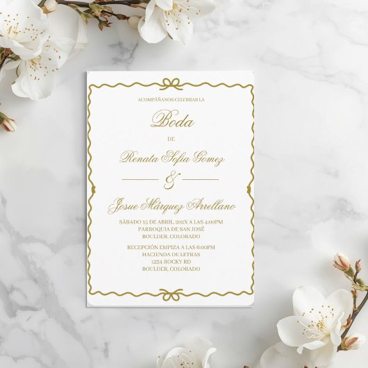 Coquet wreath Spanish wedding   Einladung