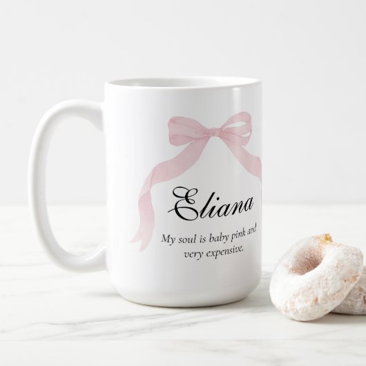 Coquete pink bow Classic Sticker Kaffeetasse (Mit Donut)