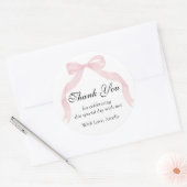 Coquete pink bow Thank You Classic Sticker  (Umschlag)