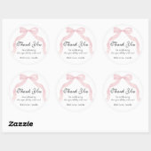Coquete pink bow Thank You Classic Sticker  (Blatt)