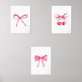 Coquette 12x18 Pink Bows Niedlich Baby Girl Ästhet Bilderwand Sets (Vorderseite)