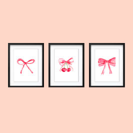 Coquette 18x24 Pink Bows Niedlich Baby Girl Kinder Bilderwand Sets