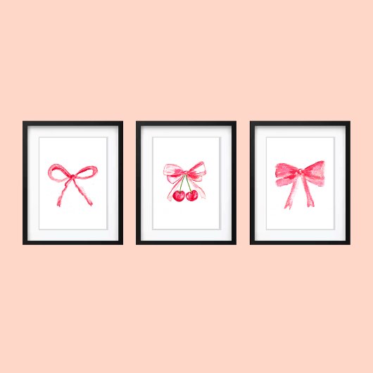Coquette 8x10 Pink Bows Niedlich Baby Girl Kinderz Bilderwand Sets