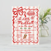 Coquette A little Meatball is on the way Einladung (Stehend Vorderseite)
