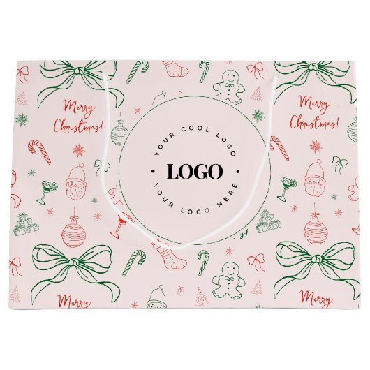 Coquette Aästhesie Custom Business Logo Weihnachte Große Geschenktüte (Vorderseite)