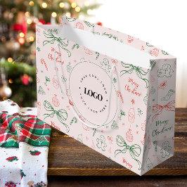 Coquette Aästhesie Custom Business Logo Weihnachte Große Geschenktüte