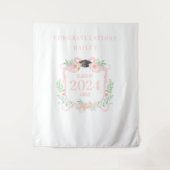 Coquette-Abschluss-Wappen mit Foto-Hintergrund Wandteppich (Vorderseite)