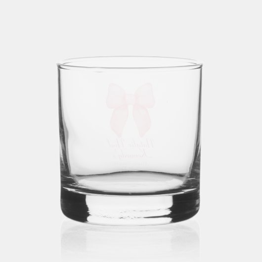 Coquette Aesthetic Cute Pink Bow Personalized Whiskyglas (Rückseite)