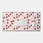 Coquette Aesthetic Desk Mat Cherry Red Bows Office Schreibtischunterlage (Tastatur & Maus)